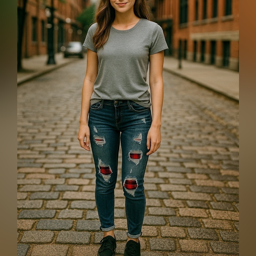 Judy Blue Dark Wash Distressed Mid Rise Skinny Jeans Women Size 25 NWT Casual